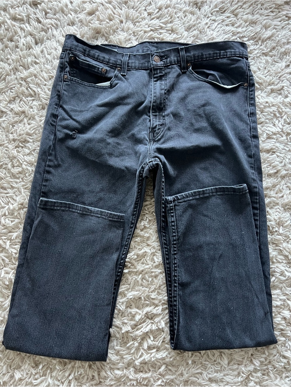 Levi's Black Relaxed Fit Jeans with Knee Panels
